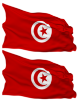 Tunisie drapeau vagues isolé dans plaine et bosse texture, avec transparent arrière-plan, 3d le rendu png