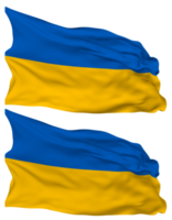 Oekraïne vlag golven geïsoleerd in duidelijk en buil textuur, met transparant achtergrond, 3d renderen png