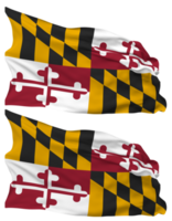 State of Maryland Flag Waves Isolated in Plain and Bump Texture, with Transparent Background, 3D Rendering png