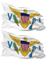 US Virgin Islands Flag Waves Isolated in Plain and Bump Texture, with Transparent Background, 3D Rendering png