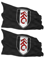 Fulham Football Club Flag Waves Isolated in Plain and Bump Texture, with Transparent Background, 3D Rendering png