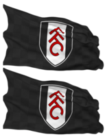 fulham fotboll klubb flagga vågor isolerat i enkel och stöta textur, med transparent bakgrund, 3d tolkning png