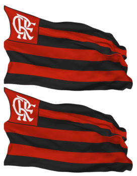 clube de regatas Faz flamengo bandeira ondas isolado dentro avião e colisão textura, com transparente fundo, 3d Renderização png