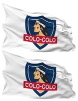 Club Social y Deportivo Colo Colo Flag Waves Isolated in Plain and Bump Texture, with Transparent Background, 3D Rendering png