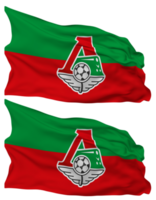 FC Lokomotiv Moscow Flag Waves Isolated in Plain and Bump Texture, with Transparent Background, 3D Rendering png