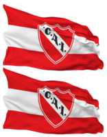 Club Atletico Independiente Flag Waves Isolated in Plain and Bump Texture, with Transparent Background, 3D Rendering png