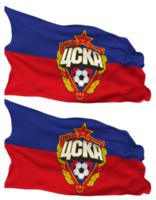 CSKA Moscow Flag Waves Isolated in Plain and Bump Texture, with Transparent Background, 3D Rendering png
