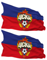 cska Moskou vlag golven geïsoleerd in duidelijk en buil textuur, met transparant achtergrond, 3d renderen png