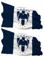 Club de Futbol Monterrey, Rayados Flag Waves Isolated in Plain and Bump Texture, with Transparent Background, 3D Rendering png