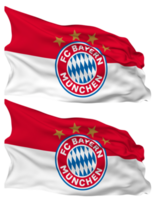 fubol club bayern munchen mi v, FCB bandera olas aislado en llanura y bache textura, con transparente fondo, 3d representación png