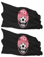 FC Zorya Luhansk Flag Waves Isolated in Plain and Bump Texture, with Transparent Background, 3D Rendering png