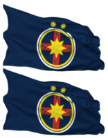 futbol club fcsb bandera olas aislado en llanura y bache textura, con transparente fondo, 3d representación png