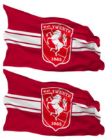 Football Club Twente Flag Waves Isolated in Plain and Bump Texture, with Transparent Background, 3D Rendering png