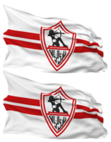 zamalek deportivo club bandera olas aislado en llanura y bache textura, con transparente fondo, 3d representación png