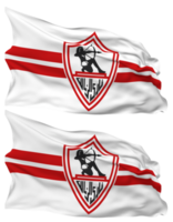 Zamalek Sporting Club Flag Waves Isolated in Plain and Bump Texture, with Transparent Background, 3D Rendering png