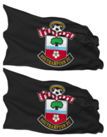 Southampton fútbol americano club bandera olas aislado en llanura y bache textura, con transparente fondo, 3d representación png