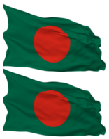 Bangladesh Flag Waves Isolated in Plain and Bump Texture, with Transparent Background, 3D Rendering png