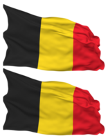 Belgium Flag Waves Isolated in Plain and Bump Texture, with Transparent Background, 3D Rendering png