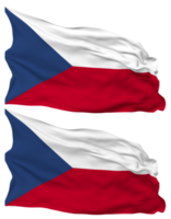 Tsjechisch republiek vlag golven geïsoleerd in duidelijk en buil textuur, met transparant achtergrond, 3d renderen png