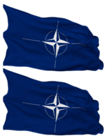 noorden atlantic verdrag organisatie, nato vlag golven geïsoleerd in duidelijk en buil textuur, met transparant achtergrond, 3d renderen png