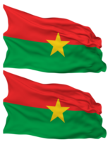 Burkina Faso Flag Waves Isolated in Plain and Bump Texture, with Transparent Background, 3D Rendering png