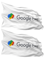 Google betala flagga vågor isolerat i enkel och stöta textur, med transparent bakgrund, 3d tolkning png