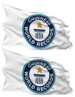 Guinness World Records Flag Waves Isolated in Plain and Bump Texture, with Transparent Background, 3D Rendering png