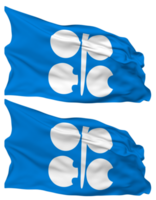 organisation de le pétrole exportation des pays, opec drapeau vagues isolé dans plaine et bosse texture, avec transparent arrière-plan, 3d le rendu png