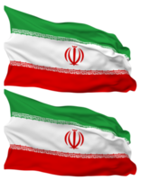 Iran Flag Waves Isolated in Plain and Bump Texture, with Transparent Background, 3D Rendering png