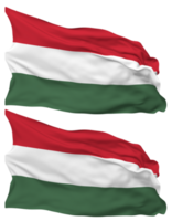 Hungría bandera olas aislado en llanura y bache textura, con transparente fondo, 3d representación png