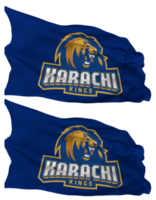 Karachi Könige, kk Flagge Wellen isoliert im einfach und stoßen Textur, mit transparent Hintergrund, 3d Rendern png