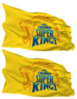 Chennai super re, csk bandiera onde isolato nel pianura e urto struttura, con trasparente sfondo, 3d interpretazione png