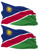 Namibië vlag golven geïsoleerd in duidelijk en buil textuur, met transparant achtergrond, 3d renderen png