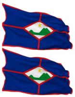 Sint Eustatius Flag Waves Isolated in Plain and Bump Texture, with Transparent Background, 3D Rendering png