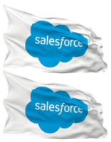 salesforce inc bandiera onde isolato nel pianura e urto struttura, con trasparente sfondo, 3d interpretazione png