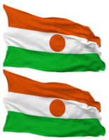 Niger Flag Waves Isolated in Plain and Bump Texture, with Transparent Background, 3D Rendering png