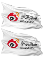 Weibo Flag Waves Isolated in Plain and Bump Texture, with Transparent Background, 3D Rendering png