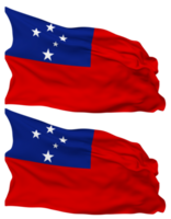 samoa flagga vågor isolerat i enkel och stöta textur, med transparent bakgrund, 3d tolkning png