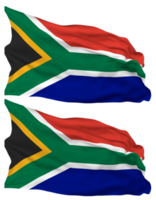 zuiden Afrika vlag golven geïsoleerd in duidelijk en buil textuur, met transparant achtergrond, 3d renderen png