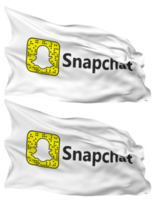 snapchat flagga vågor isolerat i enkel och stöta textur, med transparent bakgrund, 3d tolkning png