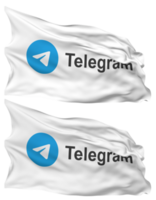 Telegram Flag Waves Isolated in Plain and Bump Texture, with Transparent Background, 3D Rendering png