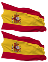 Spain Flag Waves Isolated in Plain and Bump Texture, with Transparent Background, 3D Rendering png