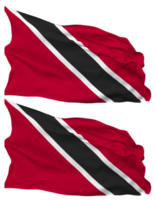 Trinidad and Tobago Flag Waves Isolated in Plain and Bump Texture, with Transparent Background, 3D Rendering png