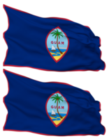 Guami bandiera onde isolato nel pianura e urto struttura, con trasparente sfondo, 3d interpretazione png