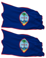 Guam Flag Waves Isolated in Plain and Bump Texture, with Transparent Background, 3D Rendering png