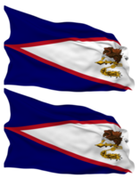 American Samoa Flag Waves Isolated in Plain and Bump Texture, with Transparent Background, 3D Rendering png