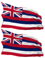 staat van Hawaii vlag golven geïsoleerd in duidelijk en buil textuur, met transparant achtergrond, 3d renderen png