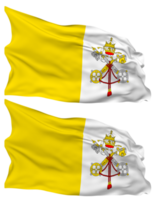 Vatican City Flag Waves Isolated in Plain and Bump Texture, with Transparent Background, 3D Rendering png