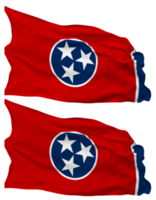 State of Tennessee Flag Waves Isolated in Plain and Bump Texture, with Transparent Background, 3D Rendering png