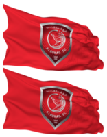 Al Duhail Sports Club Flag Waves Isolated in Plain and Bump Texture, with Transparent Background, 3D Rendering png